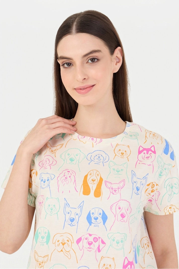 Sweet Dreams Animal Printed Pyjama Set - Swan White — image 6